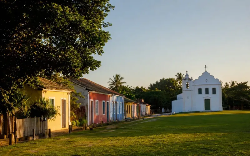 Quadrado de Trancoso ao entardecer